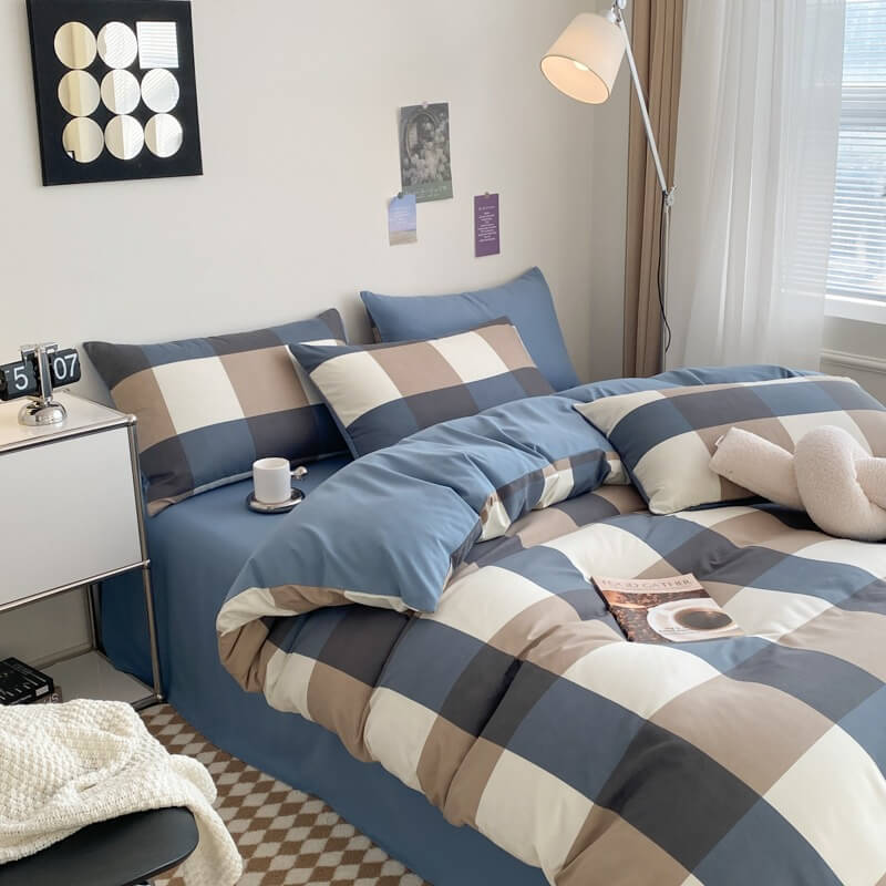 Large Plaid Bedding Set — Cotton Duvet Cover for Bedroom Refresh — Lifestyle 2