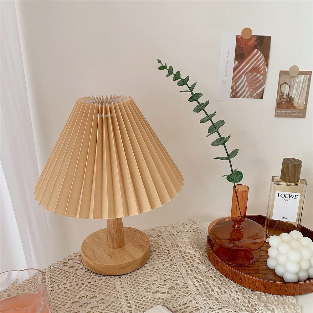 Pleated Table Lamp — Warm LED Mood Lighting for Bedside — Lifestyle 3
