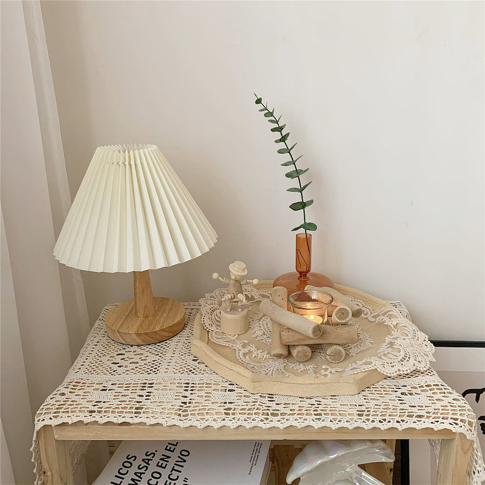 Pleated Table Lamp — Warm LED Mood Lighting for Bedside — Lifestyle 2