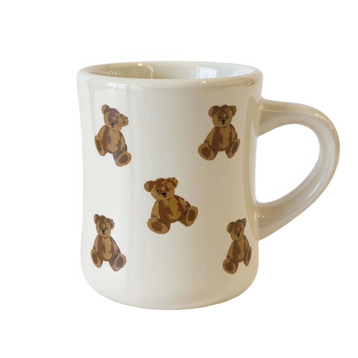 Plush Bear Coffee Mug — Ceramic Cup with Soft Bear-Print Pattern — Front view