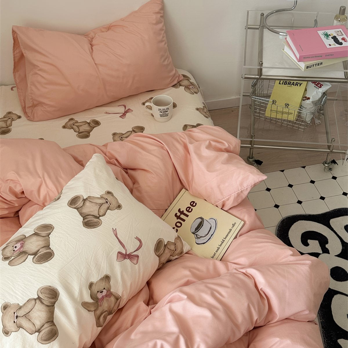 Teddy Bear Print Bedding Set — Soft Microfiber Duvet for Restful Sleep — Lifestyle 1