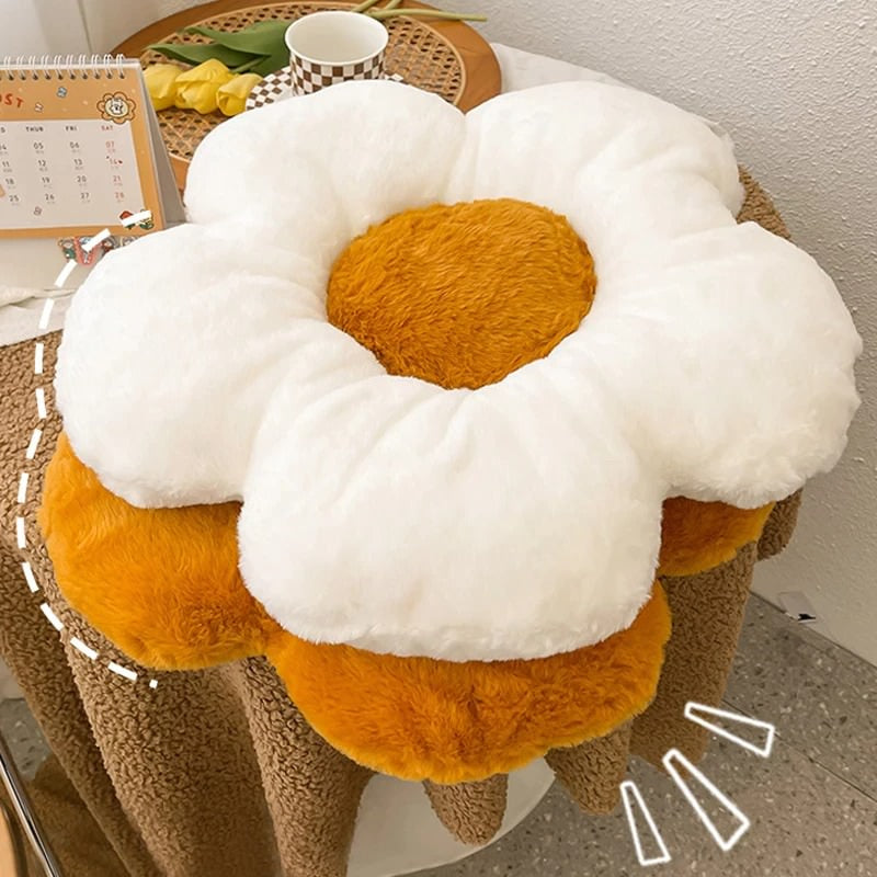 Daisy Decorative Pillow — Furry Petal Cushion for Bedrooms — Lifestyle 2