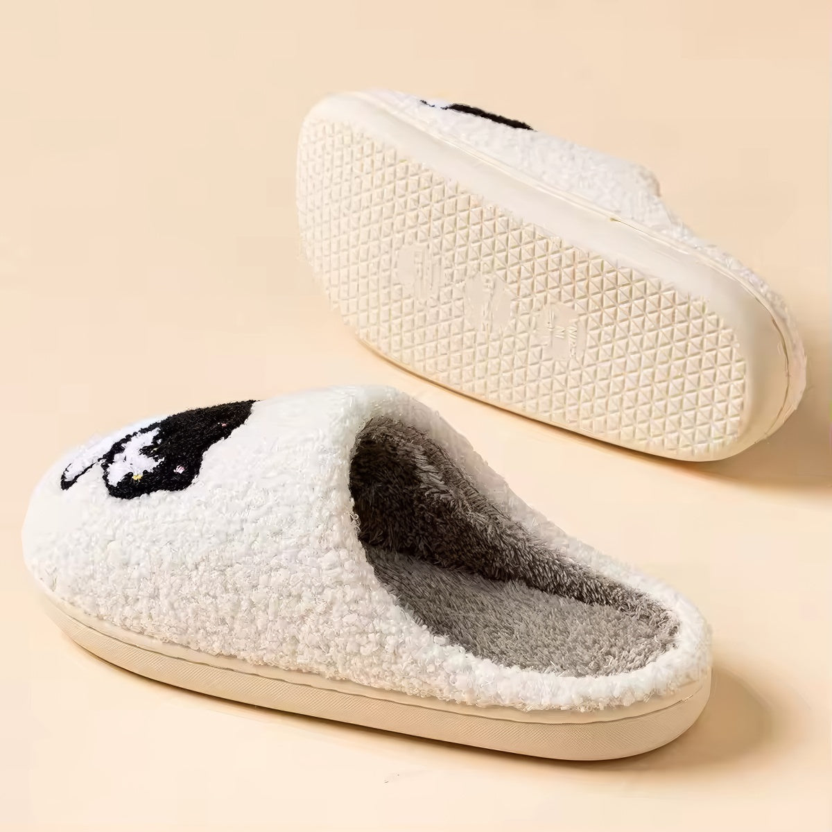Plush Kitty Slippers — Plush Indoor Slip-On for Home Comfort — Detail