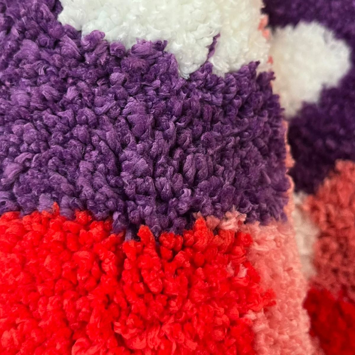 Indie Mushrooms Round Accent Rug — Soft Accent Rug for Bedroom Layering — Detail