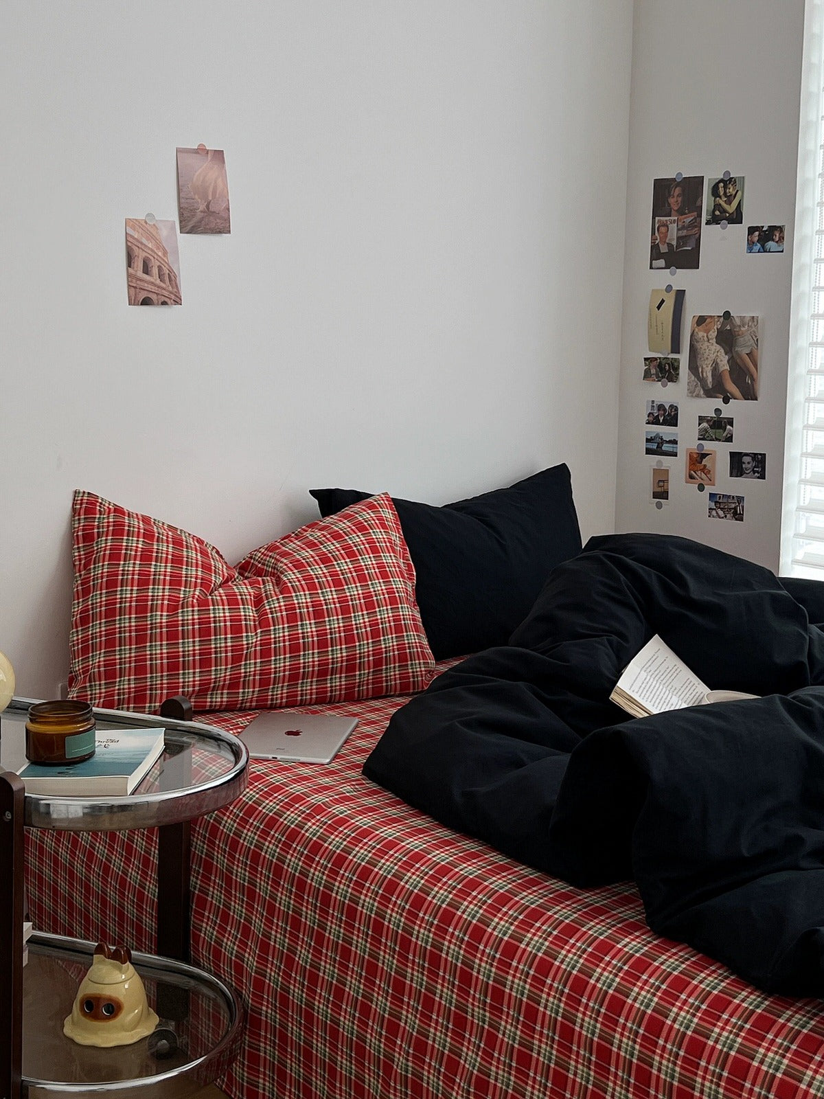 Red Plaid Bedding Set — Brushed Cotton-Blend Cover for Cosy Winter Bedrooms — Lifestyle 4