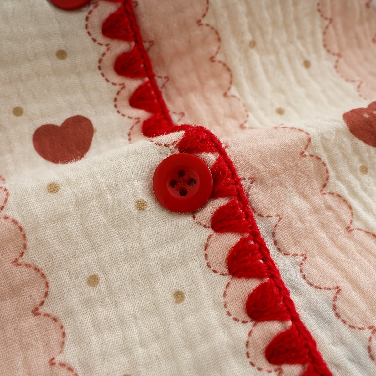 Heart Print Pyjama Set — Stitched-Edge Cotton Blend for Cosy Evenings — Lifestyle 1