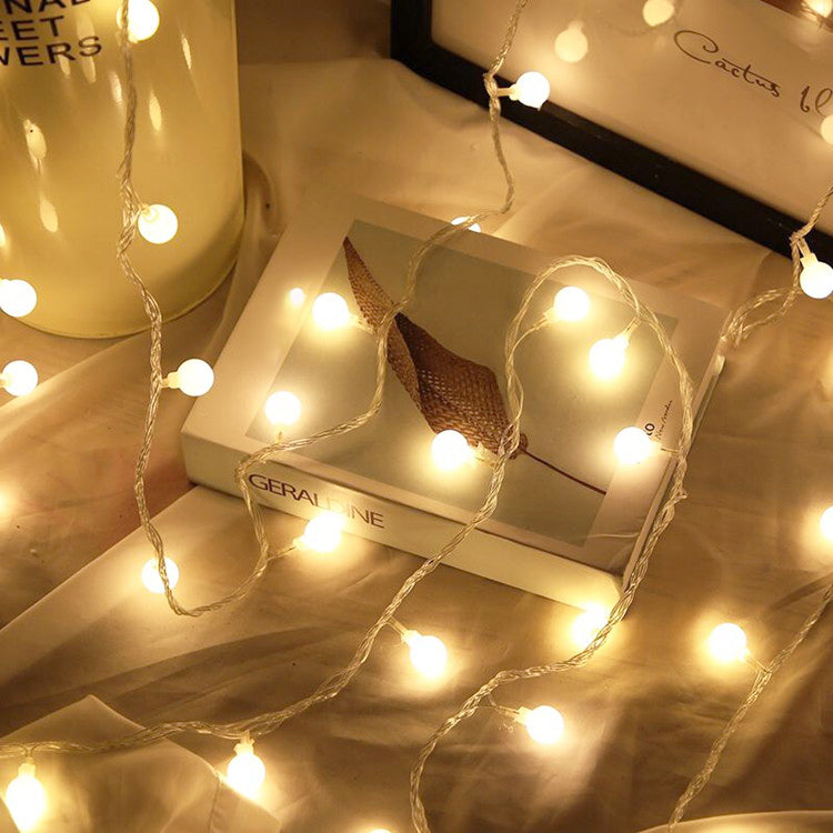 Mini Bulb String Light — Warm LED Mood Lighting for Bedside — Detail