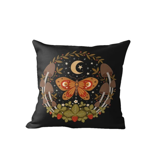 Magic Night Moth Pillow Covers — Soft Textured Pillow for Bedroom Layering — Lifestyle 2