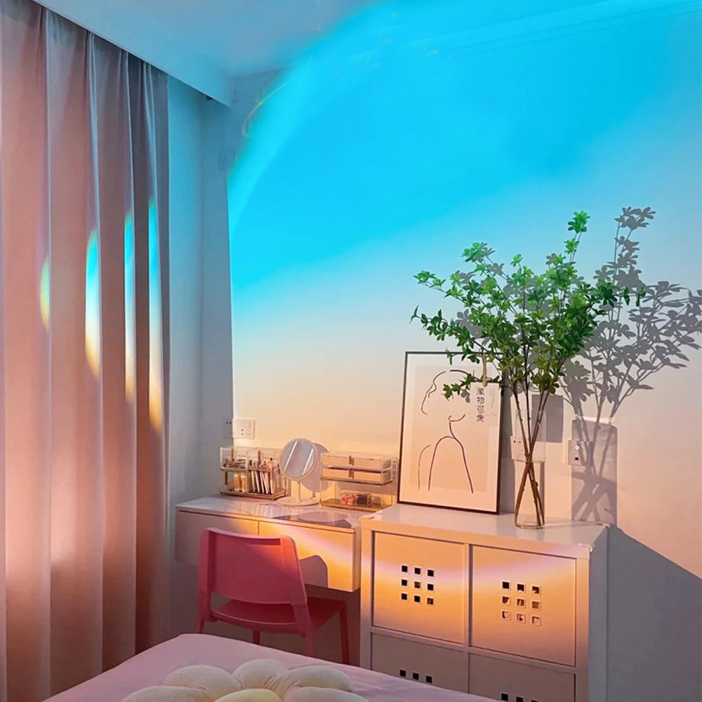 Sunset Projector Lamp — Golden Hour Mood Light for Bedroom & Photography — Front view