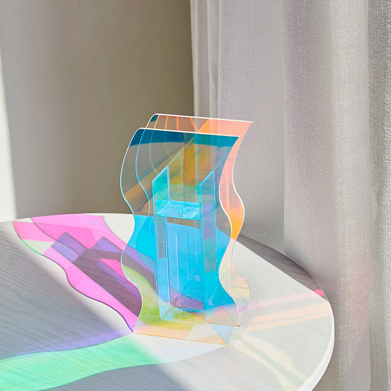 Wavy Acrylic Vase — Decorative Vase for Considered Styling — Front view