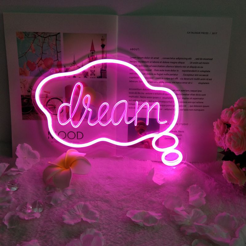 Your Dream Neon Sign — Warm LED Mood Lighting for Bedside — Detail