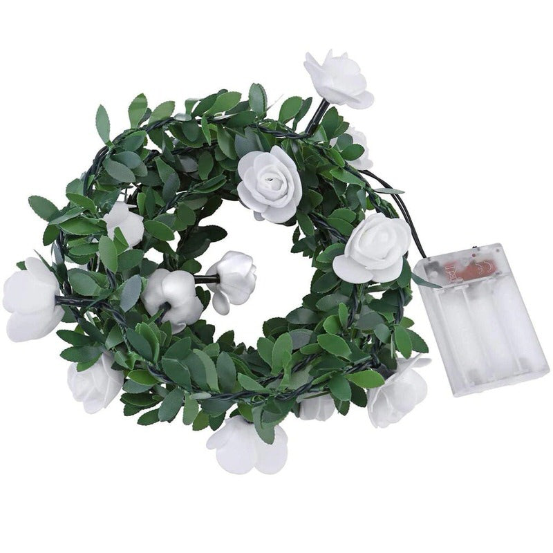 Rose Flower Vine String Lights — Warm LED Mood Lighting for Bedside — Lifestyle 3