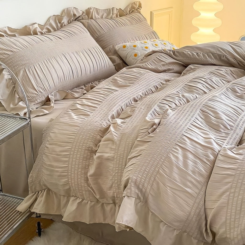 Ruffled Seersucker Bedding Set — Soft Edges for Layered Beds — Lifestyle 6