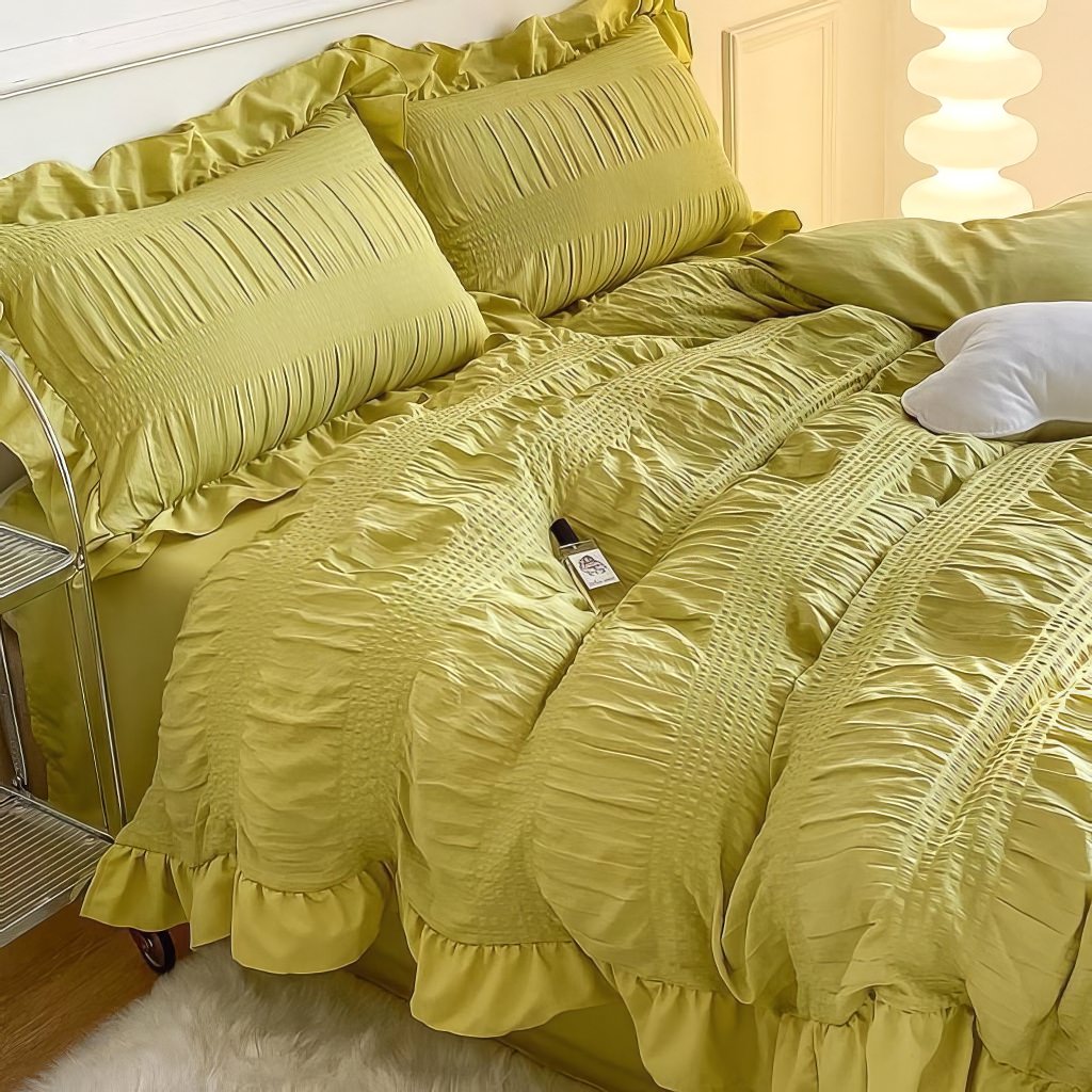 Ruffled Seersucker Bedding Set — Soft Edges for Layered Beds — Lifestyle 7