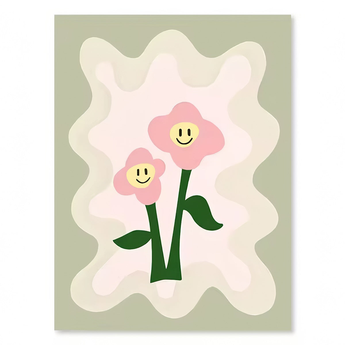 Wavy Pop Sage Green Canvas Posters — Considered Home Styling — Lifestyle 5