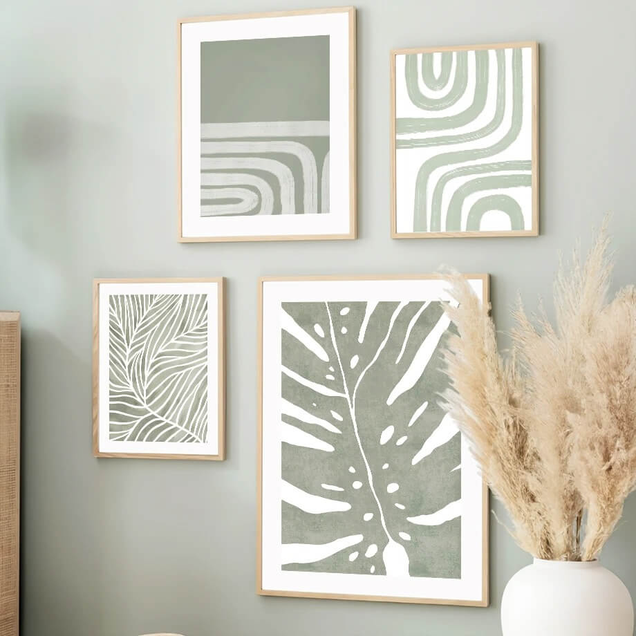 Sage Green Ornaments Canvas Posters — Considered Home Styling — Detail