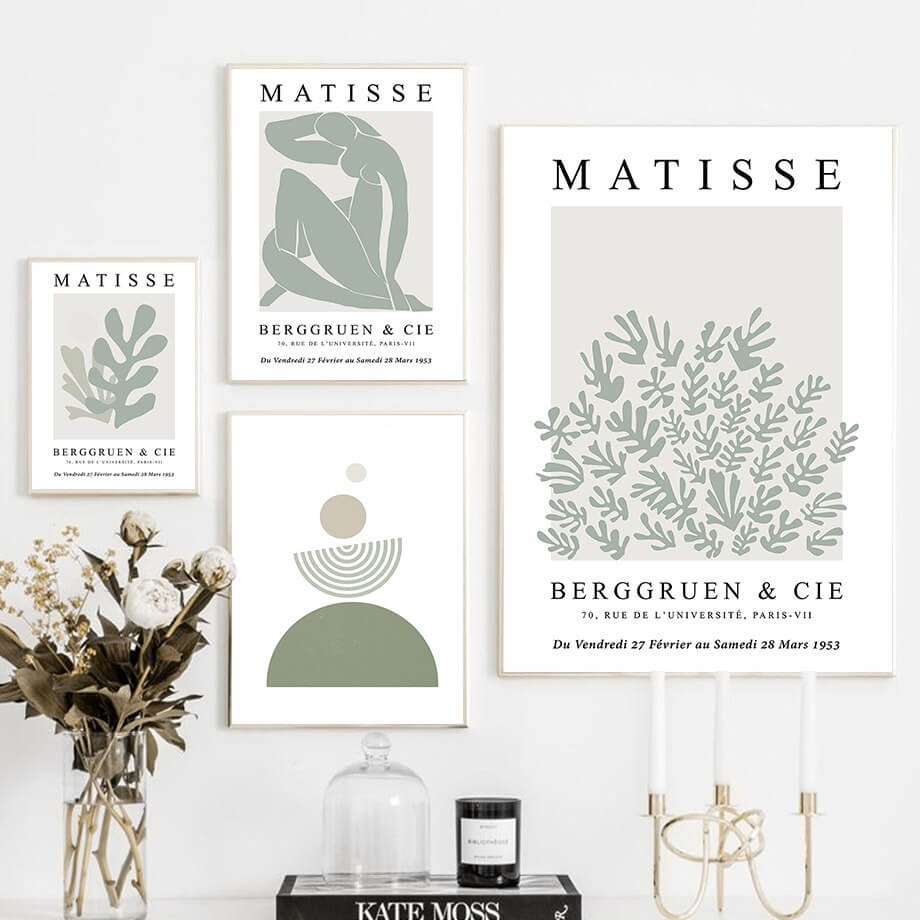 Matisse Sage Green Canvas Posters — Considered Home Styling