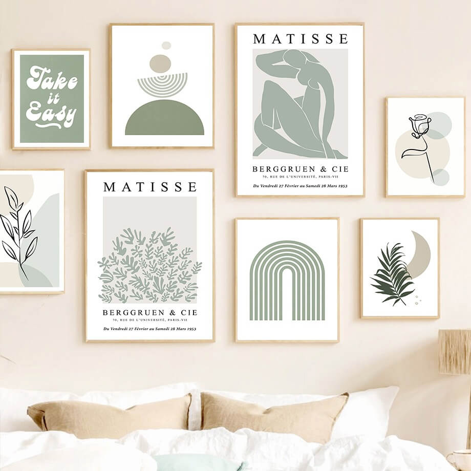 Matisse Sage Green Canvas Posters — Considered Home Styling