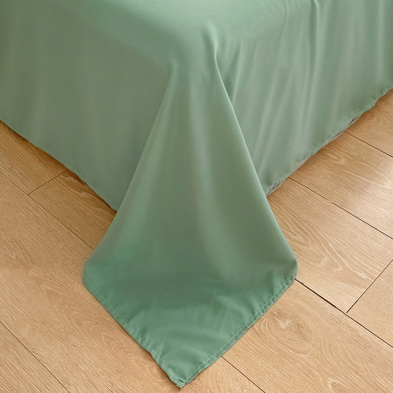Minimalist Green Striped Sage Bedding Set — Soft-Touch Cotton Duvet & Pillowcases — Lifestyle 5