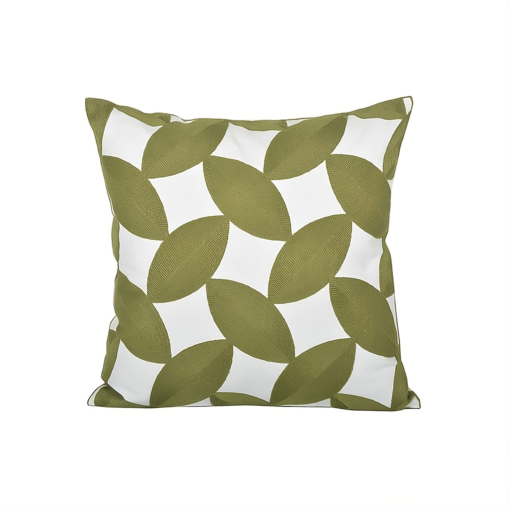 Sage Green Embroidery Throw Pillow Cover — Soft Textured Pillow for Bedroom Layering — Lifestyle 8