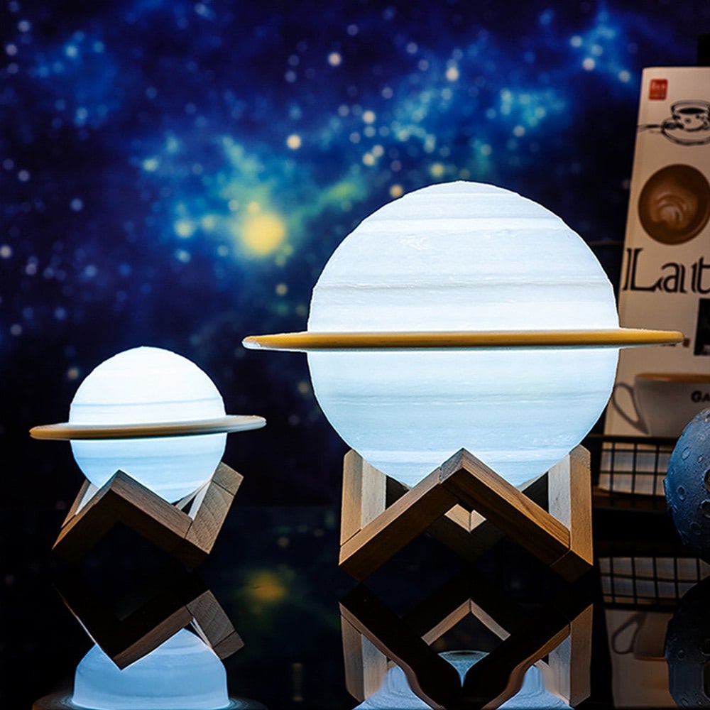 Saturn Planet Night Light — Warm LED Mood Lighting for Bedside — Lifestyle 2
