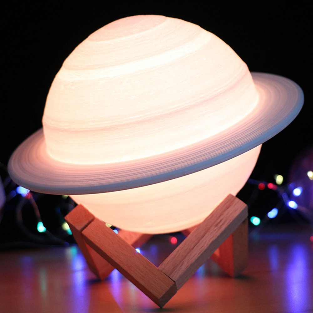Saturn Planet Night Light — Warm LED Mood Lighting for Bedside — Lifestyle 4