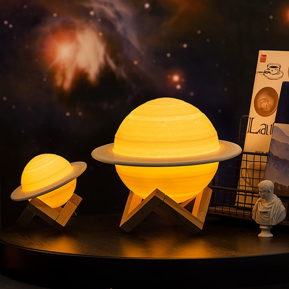 Saturn Planet Night Light — Warm LED Mood Lighting for Bedside — Detail