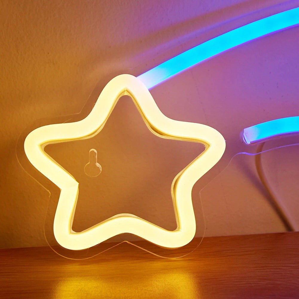 Shooting Star LED Wall Neon Sign — Detail