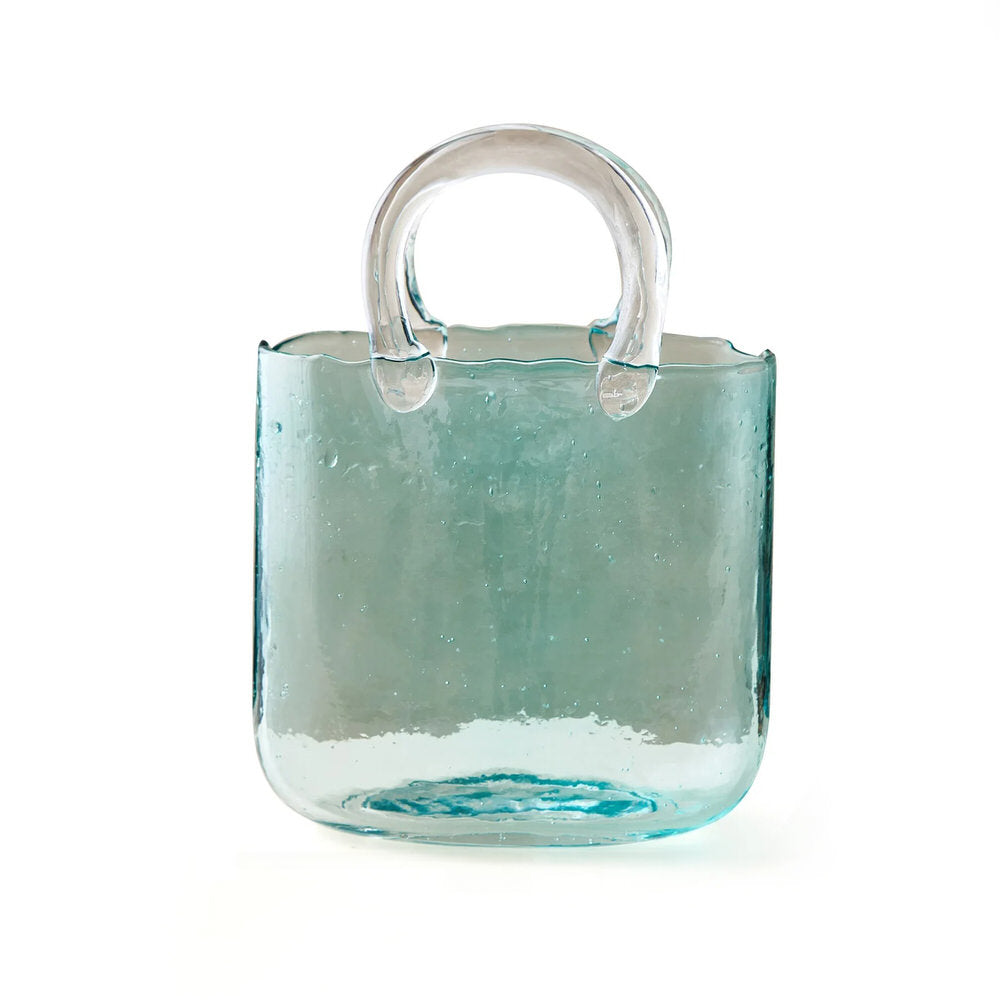 Shopping Bag Glass Vase — Decorative Vase for Considered Styling — Front view