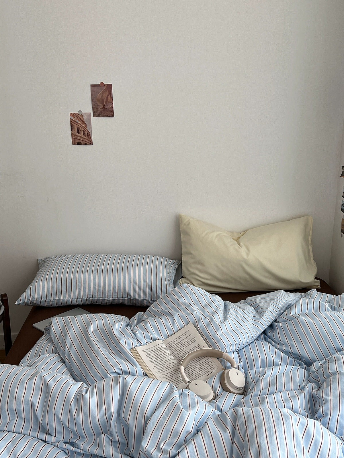 Sky Blue Striped Bedding Set — Cotton-Blend Cover for Calm Bedrooms — Lifestyle 3