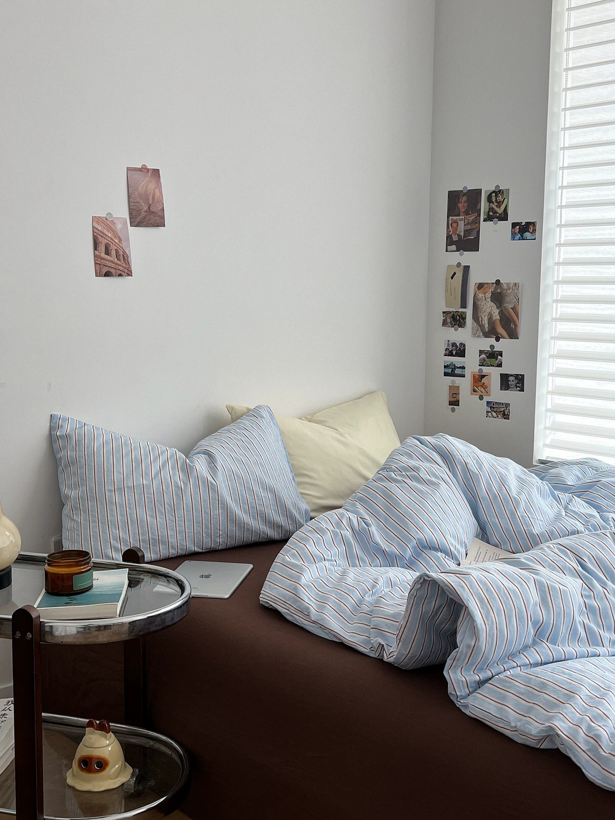 Sky Blue Striped Bedding Set — Cotton-Blend Cover for Calm Bedrooms — Lifestyle 4
