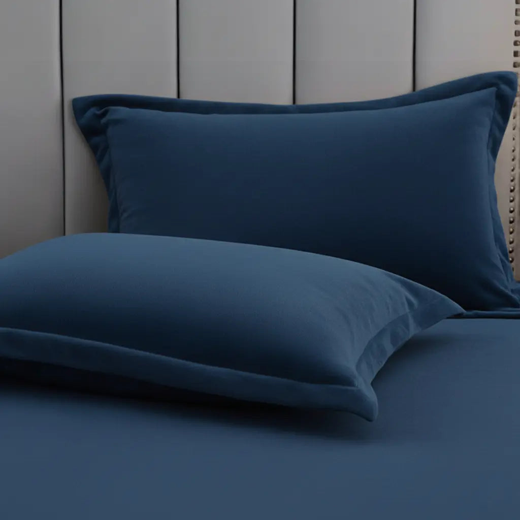 Coral Fleece Pillowcases for Winter Comfort - Set of 2, Available in Green, Gray, Blue, Pink, 48x74cm Size — Lifestyle 8