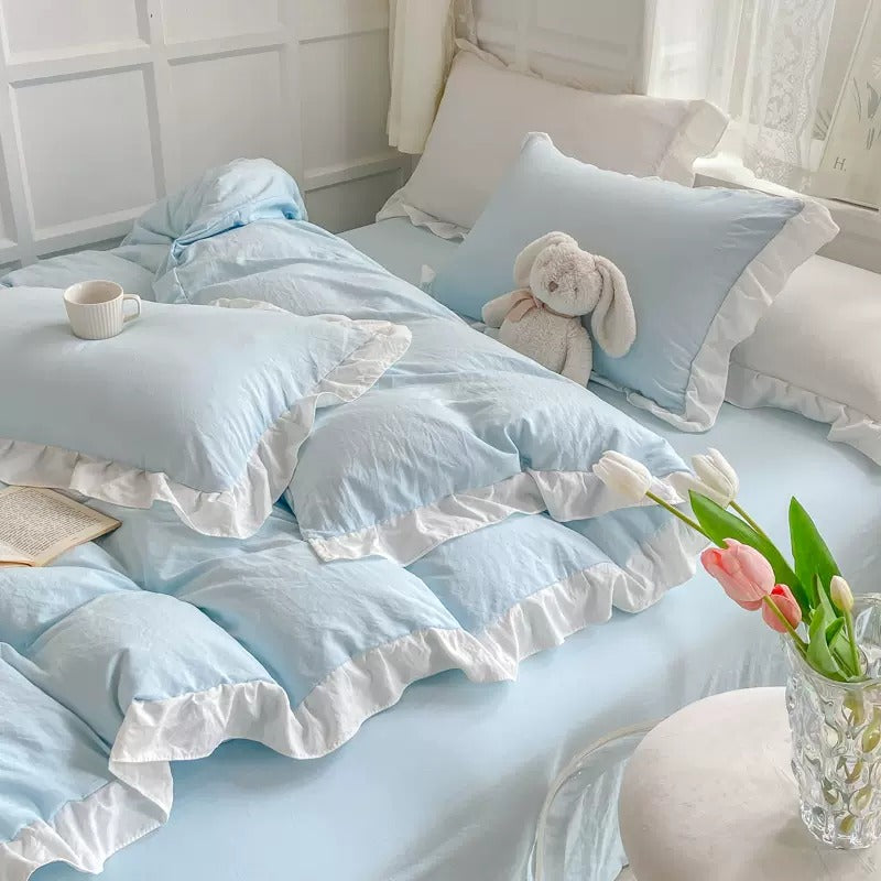 Soft Crumpled Ruffle Bedding Set — Lifestyle 3