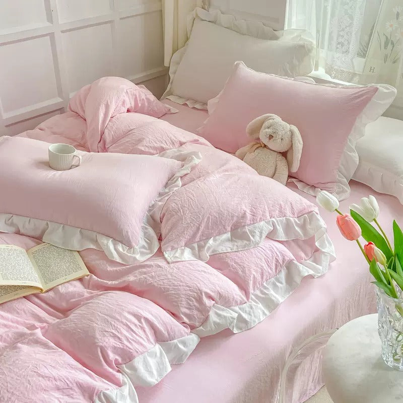 Soft Crumpled Ruffle Bedding Set — Lifestyle 4