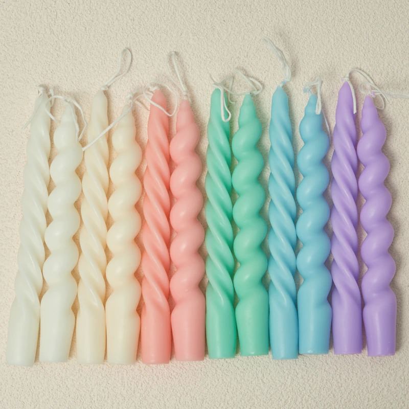 Spiral Twisted Pastel Candles (2 Pack) — Considered Home Styling — Lifestyle 1