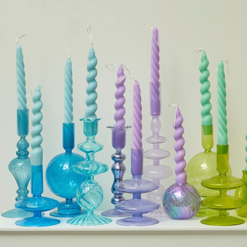 Spiral Twisted Pastel Candles (2 Pack) — Considered Home Styling — Detail