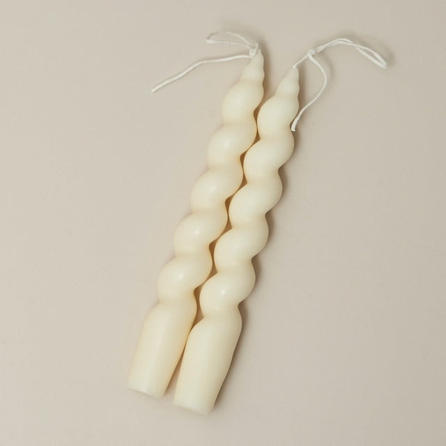 Spiral Twisted Pastel Candles (2 Pack) — Considered Home Styling — Lifestyle 3