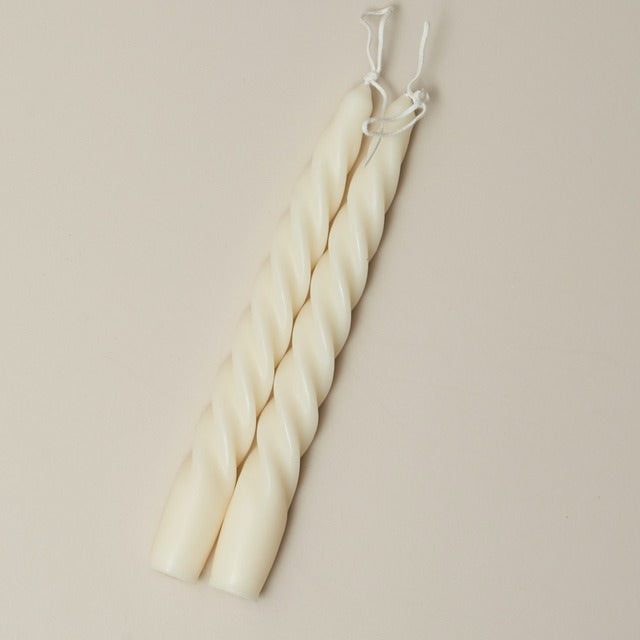 Spiral Twisted Pastel Candles (2 Pack) — Considered Home Styling — Lifestyle 4