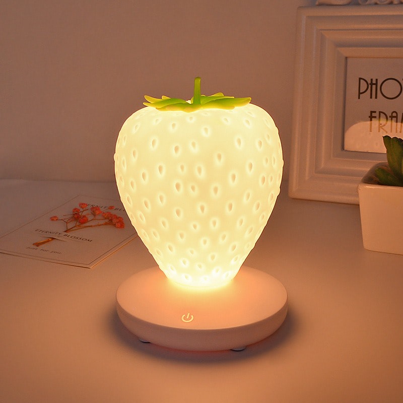 Strawberry Night Light — Warm LED Mood Lighting for Bedside — Lifestyle 3