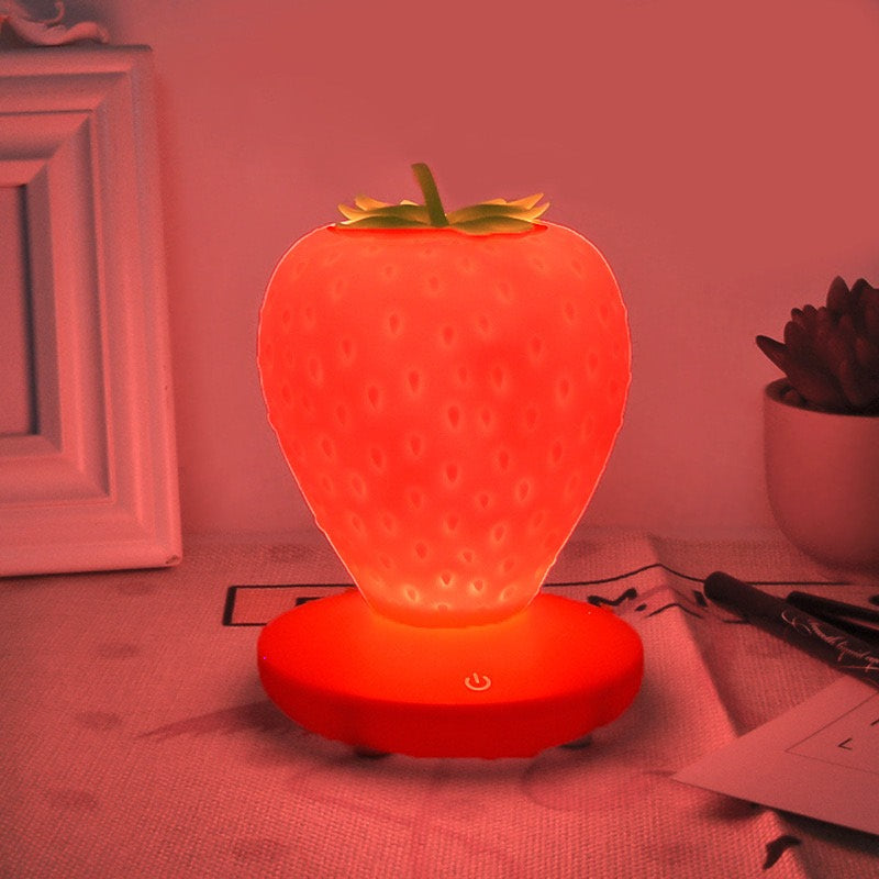 Strawberry Night Light — Warm LED Mood Lighting for Bedside — Lifestyle 5