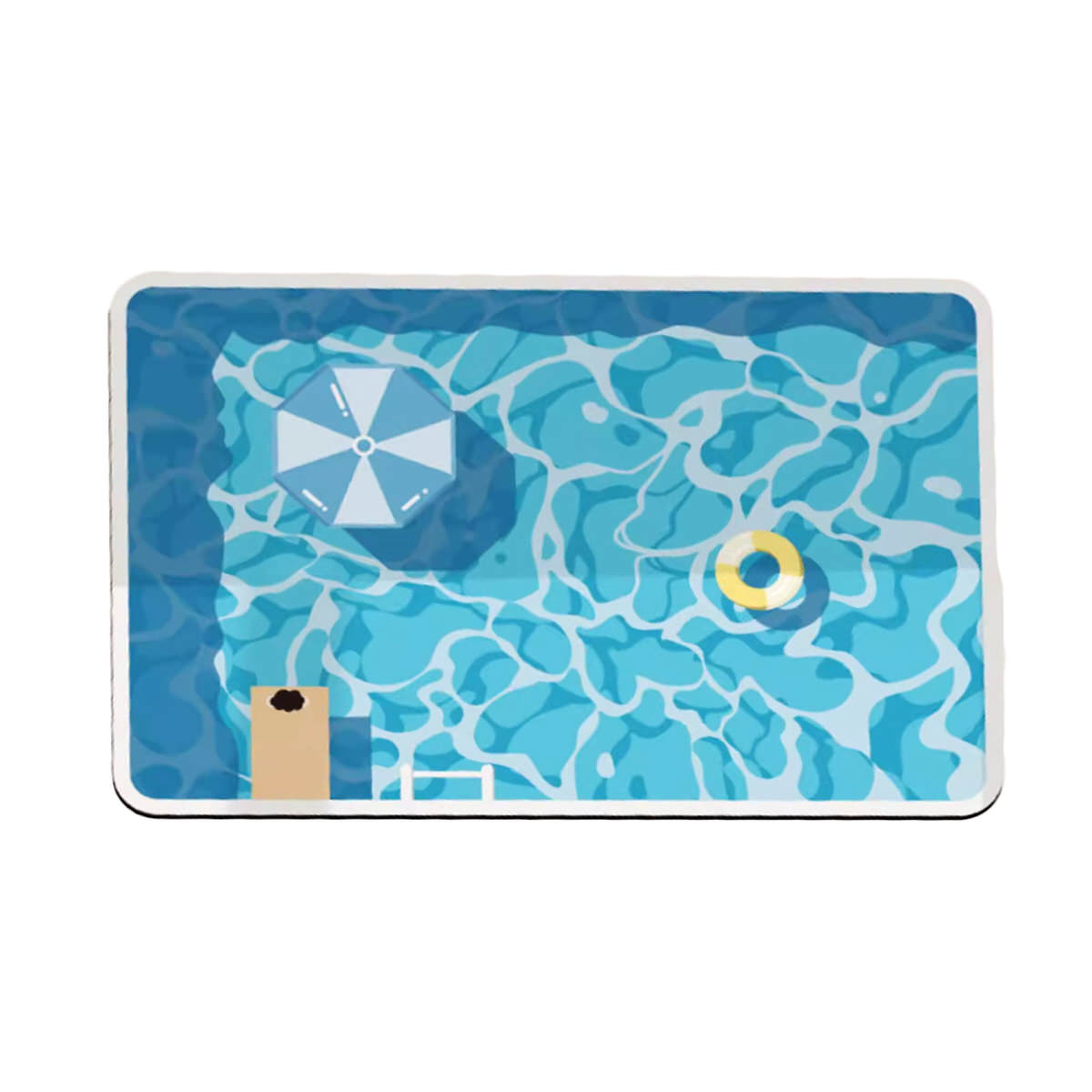 Summer Pool Rubber Bath Mat — Soft Accent Rug for Bedroom Layering — Front view