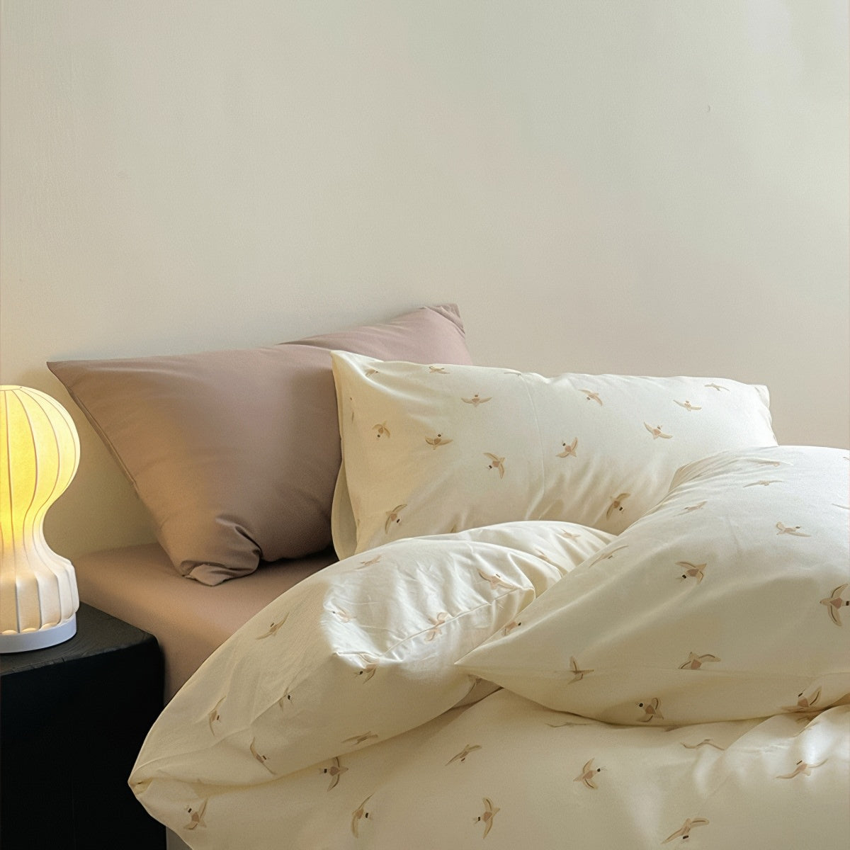 Swallow Bird Print Cotton Bedding Set — Lifestyle 2