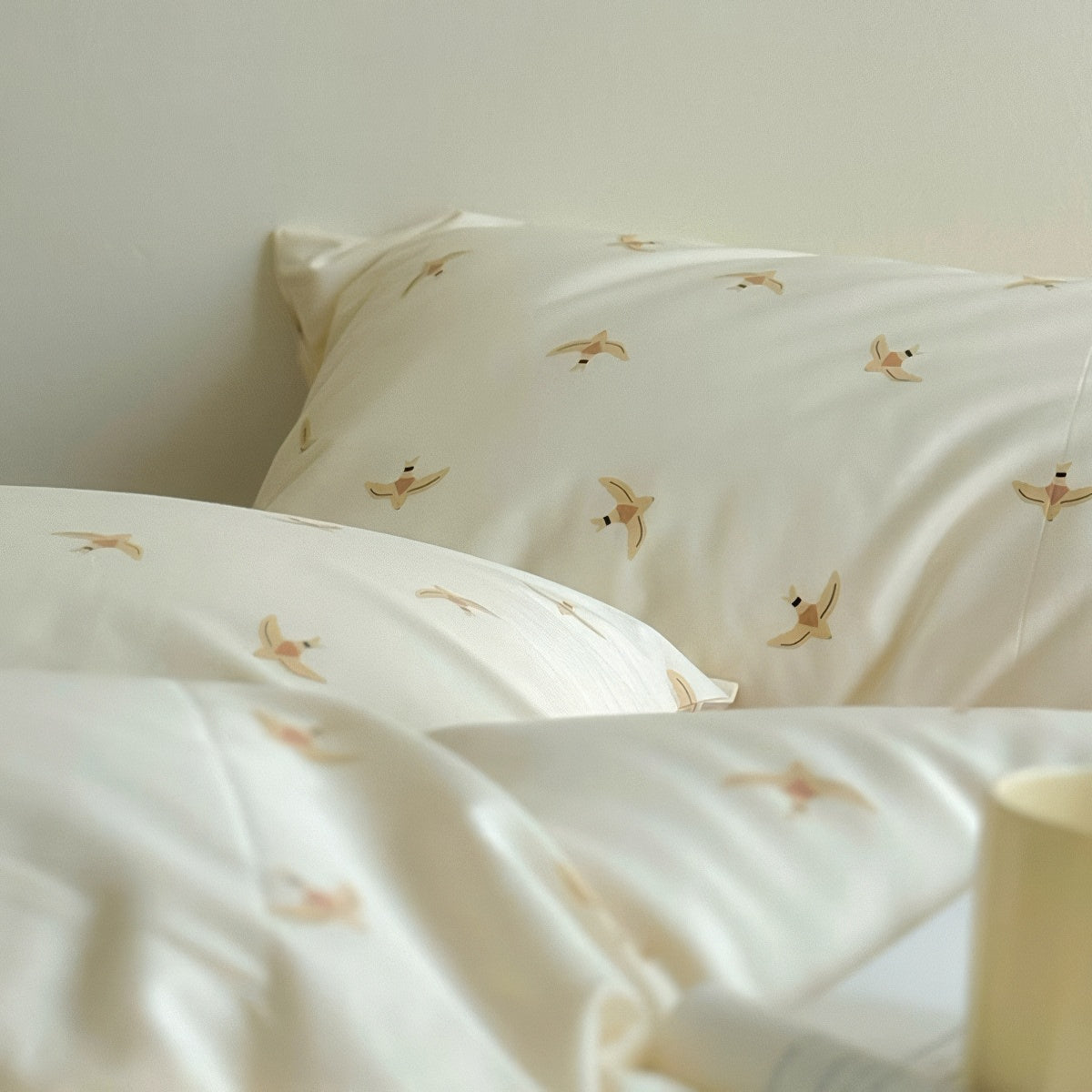 Swallow Bird Print Cotton Bedding Set — Lifestyle 1