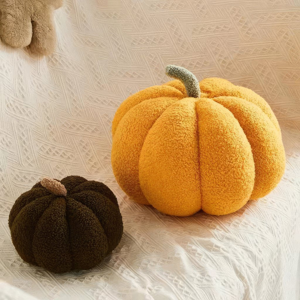 Terry Pumpkin Cushion — Looped Texture Pillow for Bed and Lounge — Front view