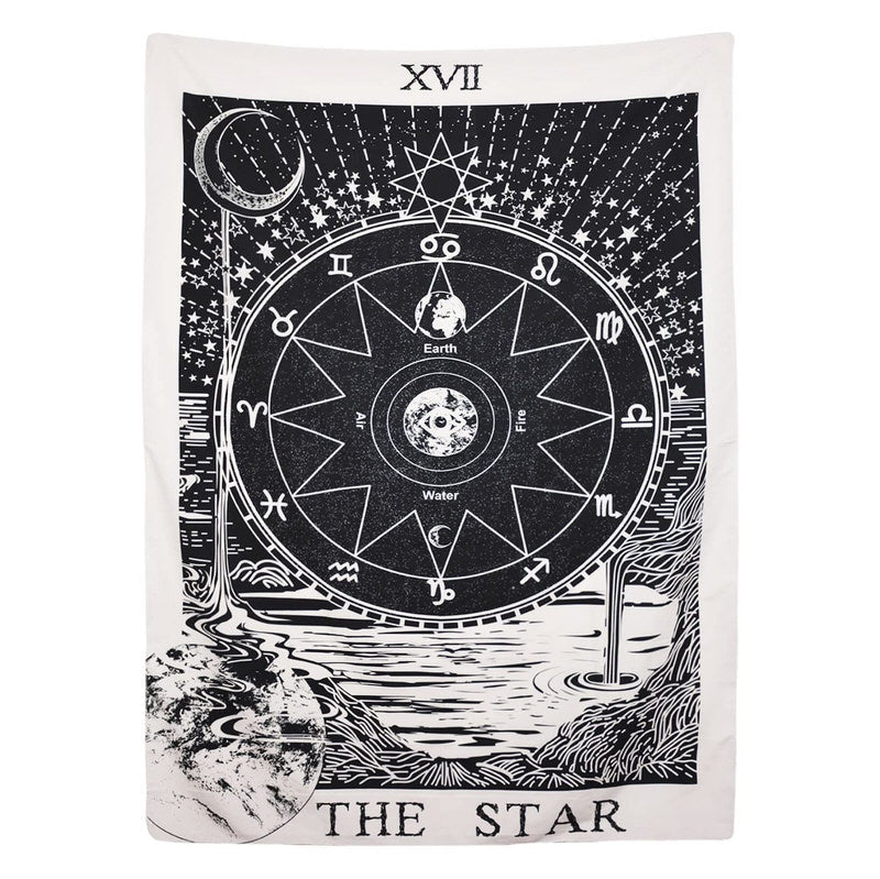 "The Star" Tarot Monochrome Tapestry — Considered Home Styling