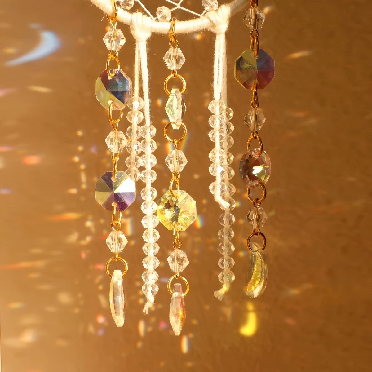 Crescent Moon Beaded Suncatcher — Considered Home Styling — Lifestyle 1