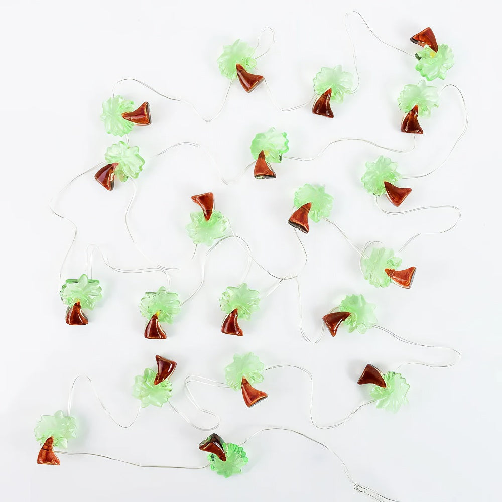Tropical Palm Tree Fairy String Lights — Warm LED Mood Lighting for Bedside — Front view