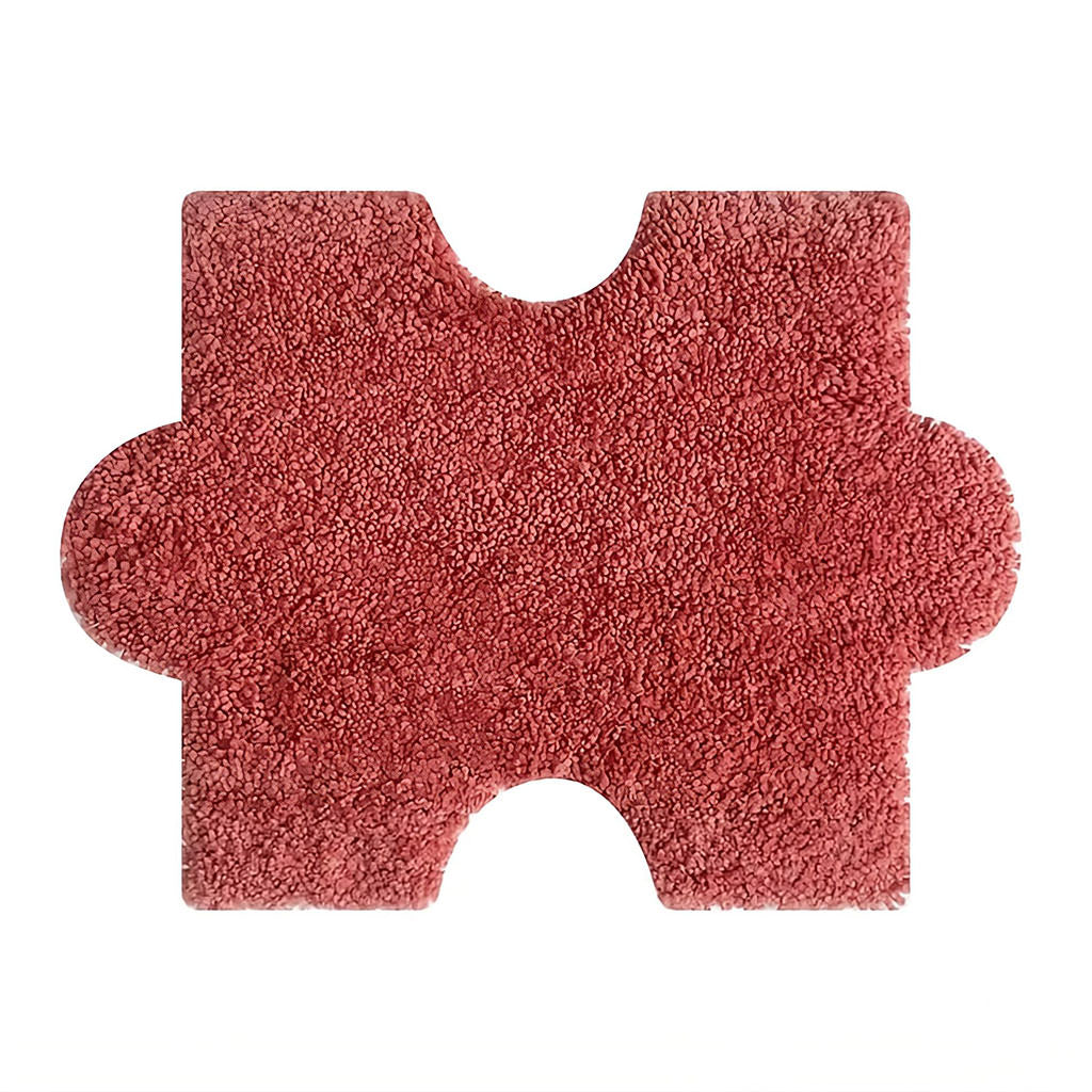 Tufted Puzzle Assembly Rug — Soft Accent Rug for Bedroom Layering — Front view