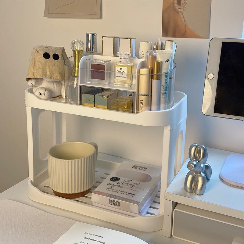 Minimalist Two-Storey Desk Shelf — Considered Home Styling — Front view