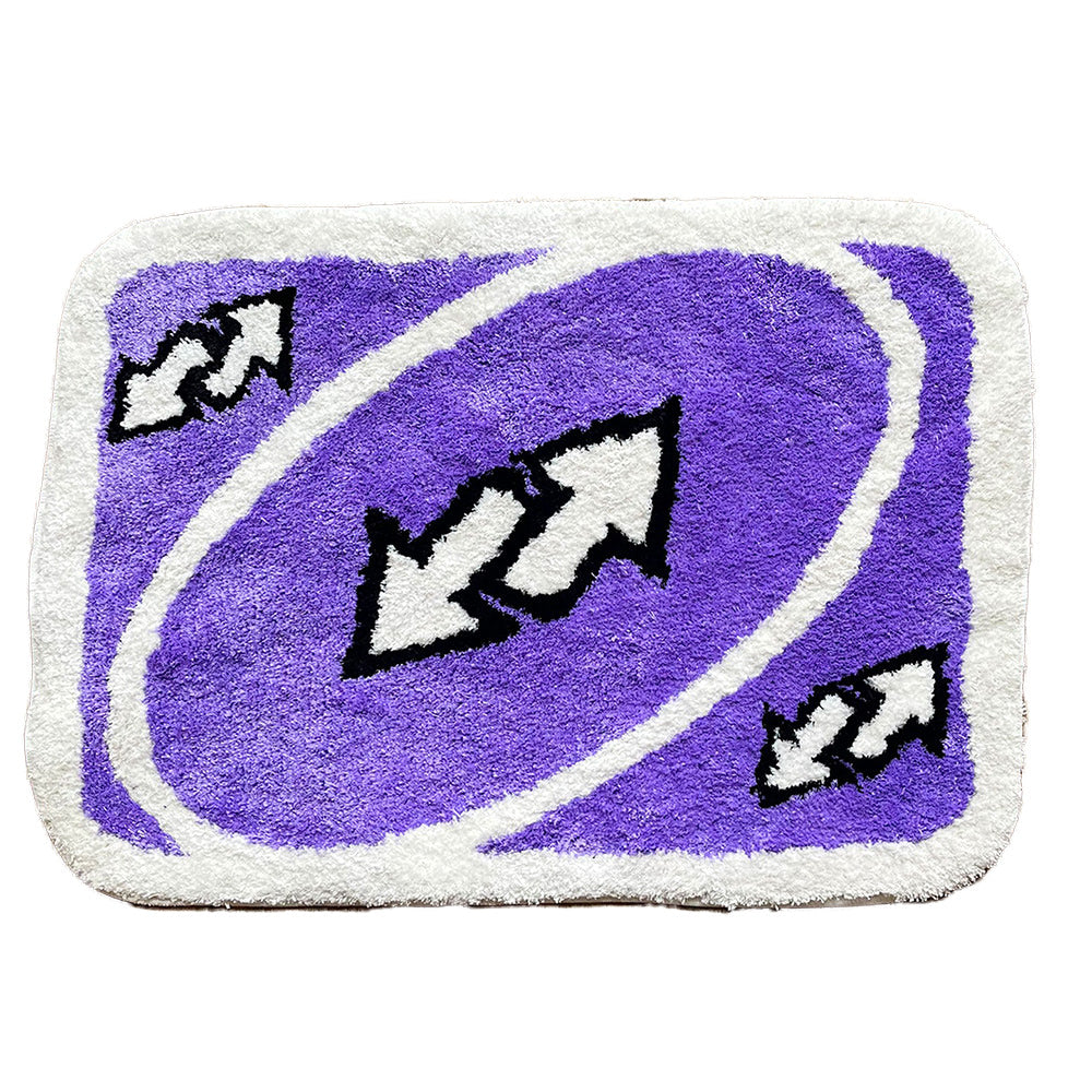 Reverse Card Fluffy Accent Rug — Soft Accent Rug for Bedroom Layering — Front view